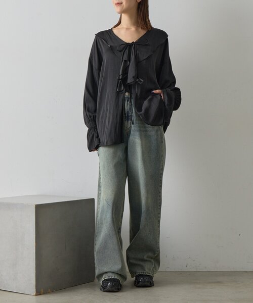 goocy（グーシー）の「フリルブラウス（シャツ/ブラウス・レディース・ブラック/ホワイト・FREE）」の21枚目の写真