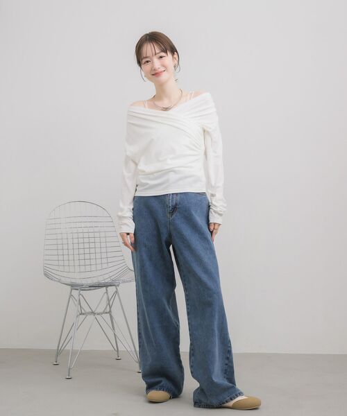 RETRO GIRL(レトロガール)の「ドレープデザインCT(Tシャツ/カットソー・レディース・チャコールグレー/ナチュラル/ピンク・FREE)」の11枚目の写真