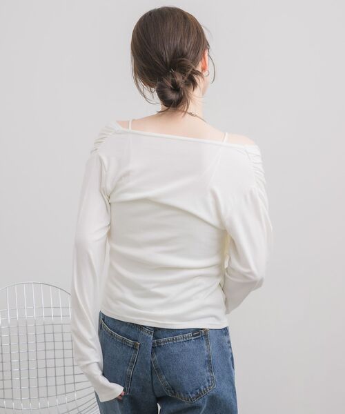 RETRO GIRL(レトロガール)の「ドレープデザインCT(Tシャツ/カットソー・レディース・チャコールグレー/ナチュラル/ピンク・FREE)」の14枚目の写真