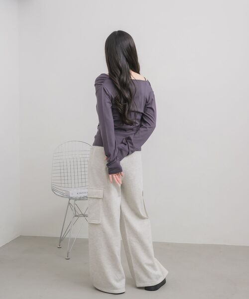 RETRO GIRL(レトロガール)の「ドレープデザインCT(Tシャツ/カットソー・レディース・チャコールグレー/ナチュラル/ピンク・FREE)」の17枚目の写真