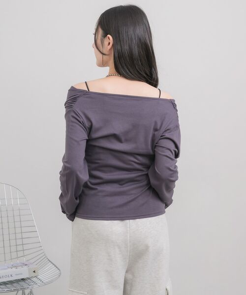 RETRO GIRL(レトロガール)の「ドレープデザインCT(Tシャツ/カットソー・レディース・チャコールグレー/ナチュラル/ピンク・FREE)」の21枚目の写真