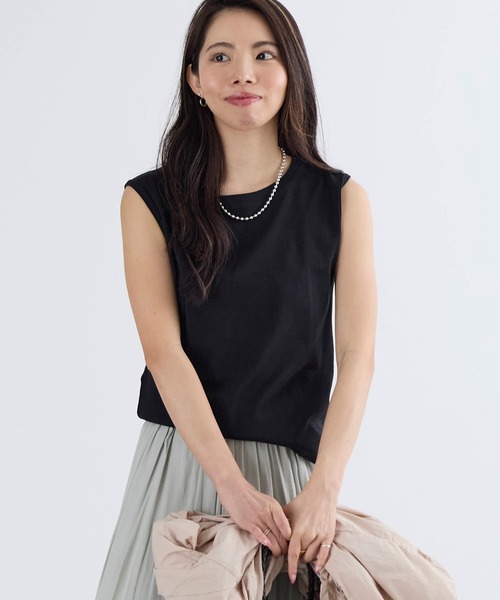 HANES（ヘインズ）の「【Hanes】スリーブレスTシャツ（Tシャツ/カットソー・レディース・オフホワイト/ブラック・FREE）」の16枚目の写真