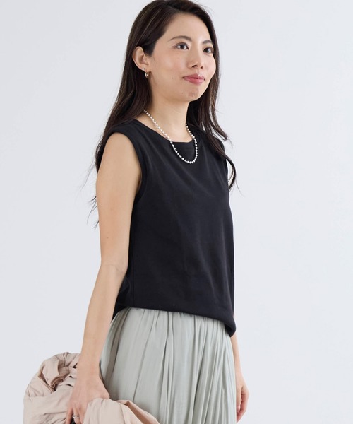 HANES（ヘインズ）の「【Hanes】スリーブレスTシャツ（Tシャツ/カットソー・レディース・オフホワイト/ブラック・FREE）」の18枚目の写真