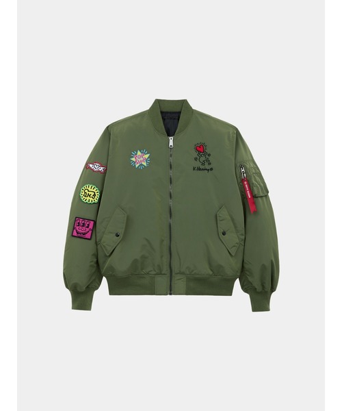 Alpha Industries（アルファインダストリーズ）の「Alpha Industries/アルファインダストリーズ/Keith Haring X Alpha MA-1 ALL REVERSIBLE/ キース へリング エムエーワン オール リバーシブル（MA-1・メンズ・セージグリーン・SMALL/MEDIUM/LARGE/X-LARGE）」の3枚目の写真