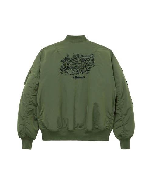 Alpha Industries（アルファインダストリーズ）の「Alpha Industries/アルファインダストリーズ/Keith Haring X Alpha MA-1 ALL REVERSIBLE/ キース へリング エムエーワン オール リバーシブル（MA-1・メンズ・セージグリーン・SMALL/MEDIUM/LARGE/X-LARGE）」の4枚目の写真