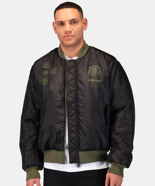 Alpha Industries（アルファインダストリーズ）の「Alpha Industries/アルファインダストリーズ/Keith Haring X Alpha MA-1 ALL REVERSIBLE/ キース へリング エムエーワン オール リバーシブル（MA-1・メンズ・セージグリーン・SMALL/MEDIUM/LARGE/X-LARGE）」の15枚目の写真