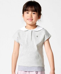 BeBe（ベベ）の「セーラーカラーリブボーダーTシャツ(90~160cm)（Tシャツ/カットソー）」