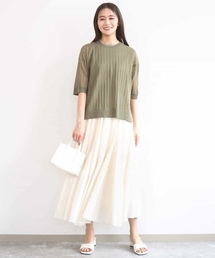 MK MICHEL KLEIN（エムケーミッシェルクラン）の「コットンシフォンギャザースカート/洗える（スカート）」