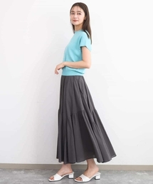 MK MICHEL KLEIN（エムケーミッシェルクラン）の「コットンシフォンギャザースカート 洗える（スカート）」