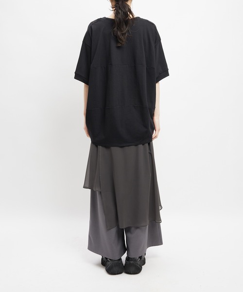 gomme(ゴム)の「バルーンメッシュT(Tシャツ/カットソー・レディース・ブラック/ブラウン/ホワイト・MEDIUM)」の12枚目の写真