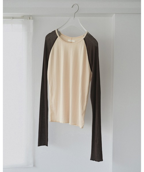 anuke(アンヌーク)の「Sheer Raglan T-Shirts(Tシャツ/カットソー・レディース・クリーム/ブルー系その他・FREE)」の8枚目の写真