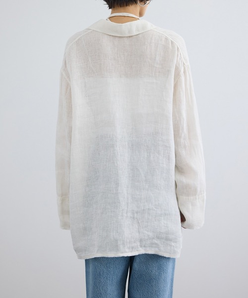 SALON adam et rope'(サロン アダム エ ロペ)の「リネンカラミスキッパーシャツ / イージーケア(シャツ/ブラウス・レディース・オフホワイト/ベージュ・FREE)」の16枚目の写真