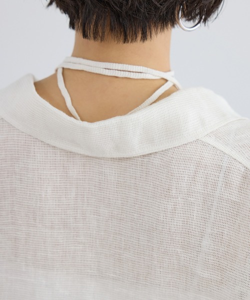 SALON adam et rope'(サロン アダム エ ロペ)の「リネンカラミスキッパーシャツ / イージーケア(シャツ/ブラウス・レディース・オフホワイト/ベージュ・FREE)」の17枚目の写真