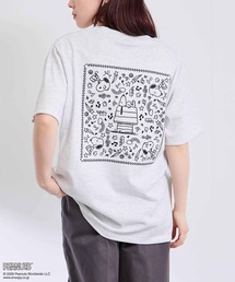 【PEANUTS/ TOY STORY / TOM & JERRY】キャラクター 線画 ワンポイント刺繍 バックデザイン クルーネック 半袖Tシャツ