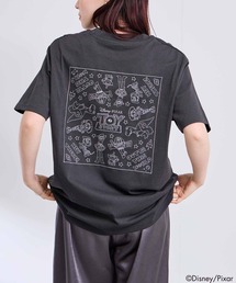 【PEANUTS/ TOY STORY / TOM & JERRY】キャラクター 線画 ワンポイント刺繍 バックデザイン クルーネック 半袖Tシャツ