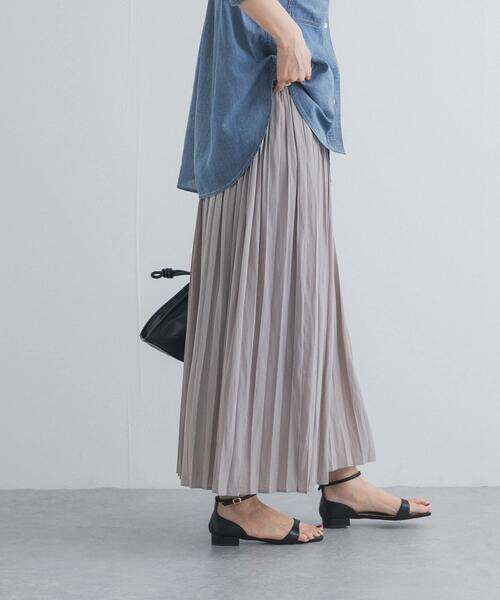 URBAN RESEARCH DOORS（アーバンリサーチドアーズ）の「ランダムプリーツスカート（スカート・レディース・パープル/ベージュ系その他/ブラック・FREE）」の4枚目の写真