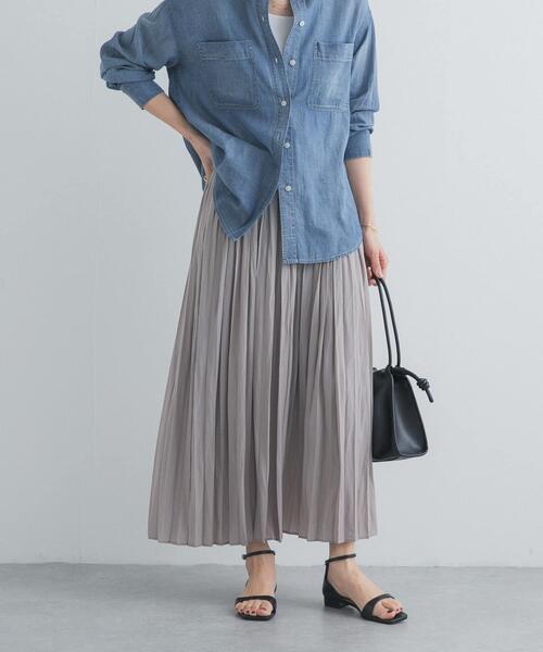 URBAN RESEARCH DOORS（アーバンリサーチドアーズ）の「ランダムプリーツスカート（スカート・レディース・パープル/ベージュ系その他/ブラック・FREE）」の6枚目の写真