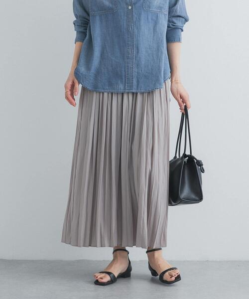 URBAN RESEARCH DOORS（アーバンリサーチドアーズ）の「ランダムプリーツスカート（スカート・レディース・パープル/ベージュ系その他/ブラック・FREE）」の7枚目の写真