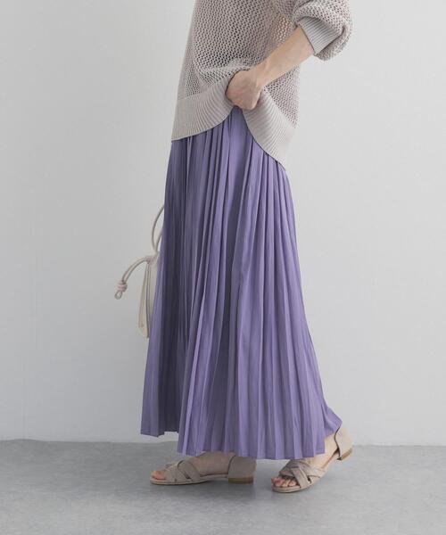 URBAN RESEARCH DOORS（アーバンリサーチドアーズ）の「ランダムプリーツスカート（スカート・レディース・パープル/ベージュ系その他/ブラック・FREE）」の16枚目の写真