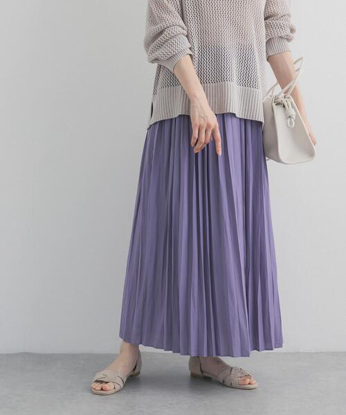 URBAN RESEARCH DOORS（アーバンリサーチドアーズ）の「ランダムプリーツスカート（スカート・レディース・パープル/ベージュ系その他/ブラック・FREE）」の18枚目の写真