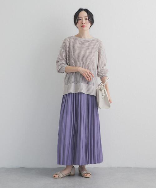 URBAN RESEARCH DOORS（アーバンリサーチドアーズ）の「ランダムプリーツスカート（スカート・レディース・パープル/ベージュ系その他/ブラック・FREE）」の20枚目の写真