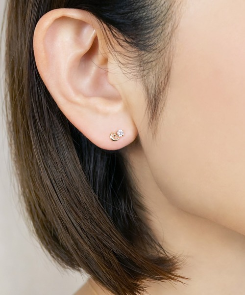 K10 月＆星 ワンポイントピアス（ピアス（両耳用））｜TAKE-UP（テイク