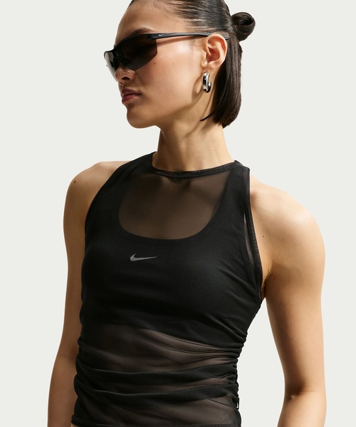 NIKE（ナイキ）の「NIKE AS WMNS NSW SHEER TANK / ナイキ ウィメンズ NSW シアー タンクトップ 【SP】（タンクトップ・レディース・ブラック/ベージュ・S/M/L）」の4枚目の写真