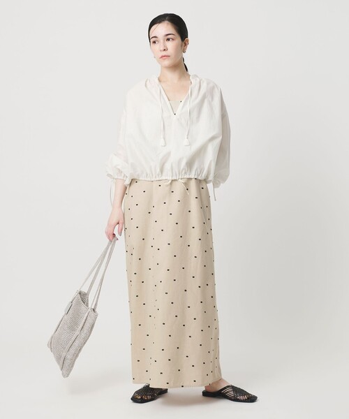 BEAUTY&YOUTH UNITED ARROWS(ビューティーアンドユースユナイテッドアローズ)の「麻ブレンド ドット キャミワンピース(ワンピース・レディース・ブラック/ナチュラル・M/S/XS)」の18枚目の写真