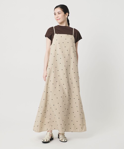 BEAUTY&YOUTH UNITED ARROWS(ビューティーアンドユースユナイテッドアローズ)の「麻ブレンド ドット キャミワンピース(ワンピース・レディース・ブラック/ナチュラル・M/S/XS)」の16枚目の写真