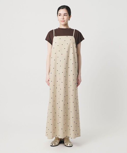 BEAUTY&YOUTH UNITED ARROWS(ビューティーアンドユースユナイテッドアローズ)の「麻ブレンド ドット キャミワンピース(ワンピース・レディース・ブラック/ナチュラル・M/S/XS)」の14枚目の写真
