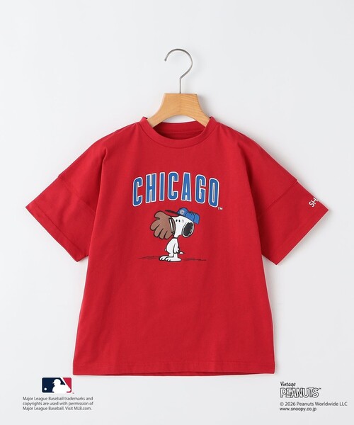 SHIPS(シップス)の「SHIPS KIDS:100~125cm / PEANUTS×MLB プリント Tシャツ(Tシャツ/カットソー・キッズ・レッド/ホワイト/ブラック/グレー・SMALL/MEDIUM)」の4枚目の写真