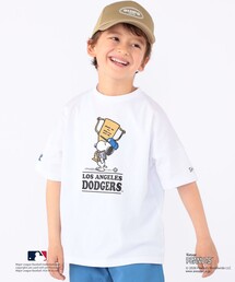 SHIPS(�V�b�v�X)��SHIPS KIDS:100�`125cm / PEANUTS×MLB �v�����g T�V���c(T�V���c/�J�b�g�\�[)