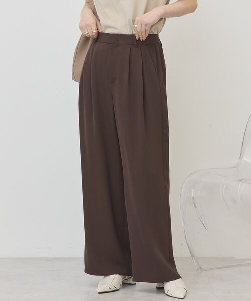 AMERICAN HOLIC（アメリカンホリック）の「【接触冷感イージーケア】ドレープパンツ（その他パンツ・レディース・ライトベージュ/ブラック/ブラウン・L/M）」の3枚目の写真