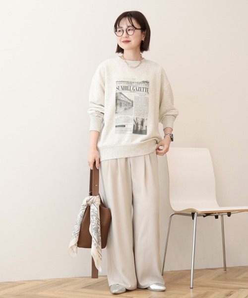 AMERICAN HOLIC（アメリカンホリック）の「【接触冷感イージーケア】ドレープパンツ（その他パンツ・レディース・ライトベージュ/ブラック/ブラウン・L/M）」の6枚目の写真