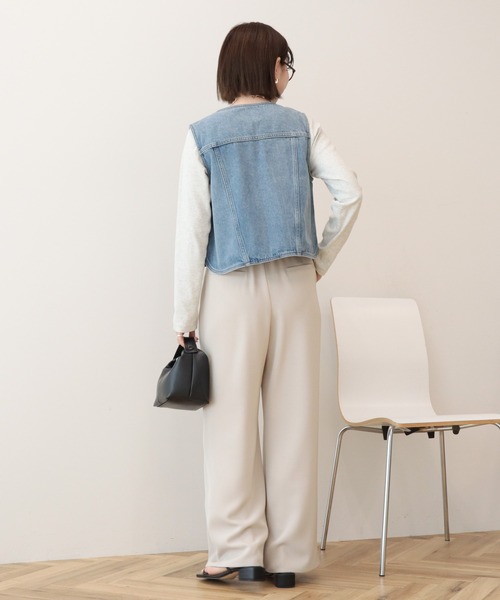 AMERICAN HOLIC（アメリカンホリック）の「【接触冷感イージーケア】ドレープパンツ（その他パンツ・レディース・ライトベージュ/ブラック/ブラウン・L/M）」の8枚目の写真