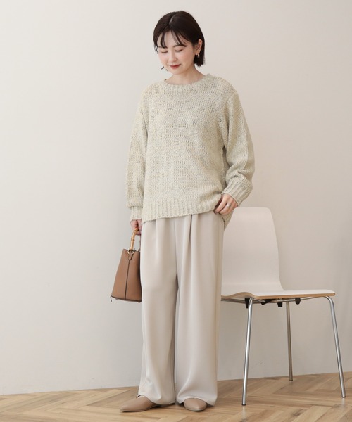 AMERICAN HOLIC（アメリカンホリック）の「【接触冷感イージーケア】ドレープパンツ（その他パンツ・レディース・ライトベージュ/ブラック/ブラウン・L/M）」の11枚目の写真