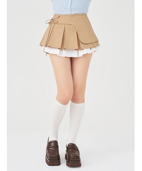 ダブルレイヤードプリーツミニスカート（スカート）｜Darich