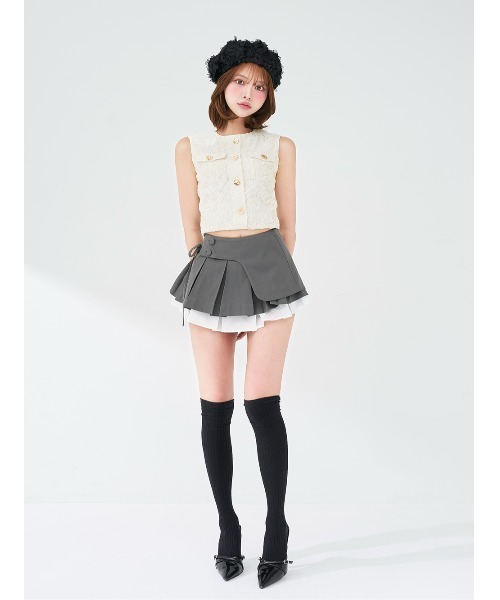 Darich(ダーリッチ)の「ダブルレイヤードプリーツミニスカート(スカート・レディース・グレー/ブラック/キャメル・M/S)」の14枚目の写真