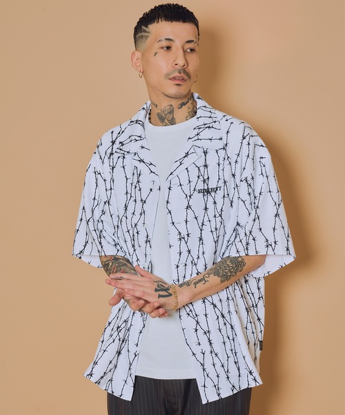 Subciety(サブサエティ)の「Barbed wire shirt(シャツ/ブラウス・メンズ・ブラック×レッド/ブラック/ホワイト・X-LARGE/LARGE/MEDIUM/SMALL)」の14枚目の写真