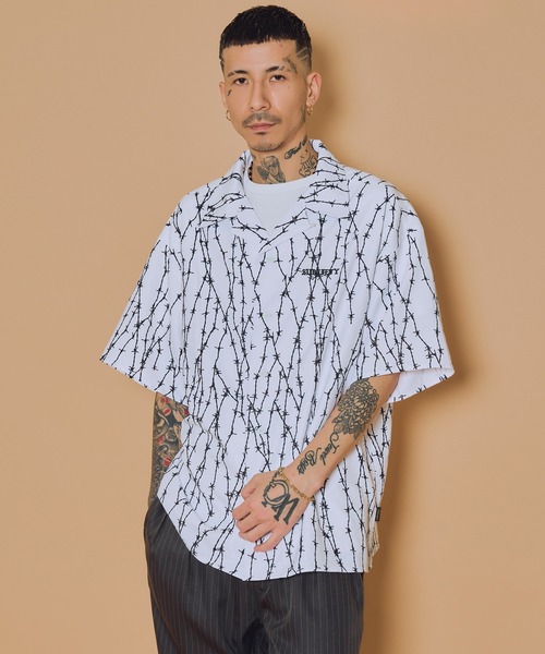 Subciety(サブサエティ)の「Barbed wire shirt(シャツ/ブラウス・メンズ・ブラック×レッド/ブラック/ホワイト・X-LARGE/LARGE/MEDIUM/SMALL)」の16枚目の写真