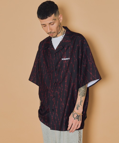 Subciety(サブサエティ)の「Barbed wire shirt(シャツ/ブラウス・メンズ・ブラック×レッド/ブラック/ホワイト・X-LARGE/LARGE/MEDIUM/SMALL)」の7枚目の写真