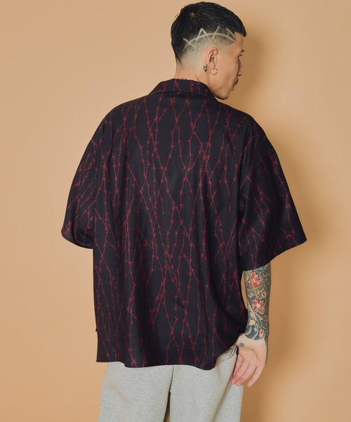 Subciety(サブサエティ)の「Barbed wire shirt(シャツ/ブラウス・メンズ・ブラック×レッド/ブラック/ホワイト・X-LARGE/LARGE/MEDIUM/SMALL)」の8枚目の写真