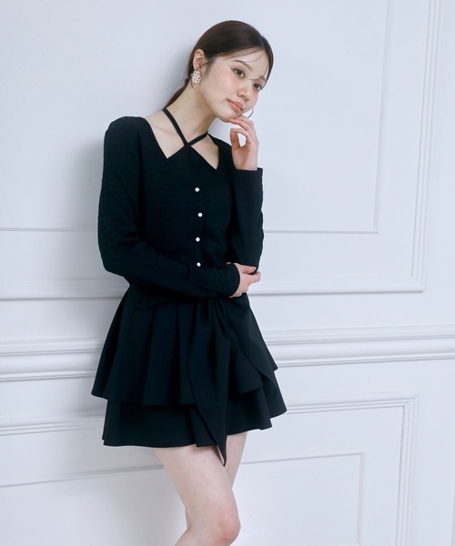 ROYAL PARTY(ロイヤルパーティー)の「ローズボタンカットアンサンブル(アンサンブル・レディース・ブラック/ブルー/オフホワイト・FREE)」の10枚目の写真