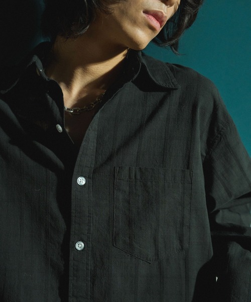 CAMPHOR WOOD(カンファーウッド)の「SHEER CHECK L/S SHIRTS / シアチェックロングスリーブシャツ(シャツ/ブラウス・メンズ・ピンク/ブラック/オフホワイト・SMALL/MEDIUM/LARGE)」の21枚目の写真