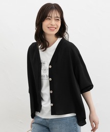 8分袖シャツカーディガン