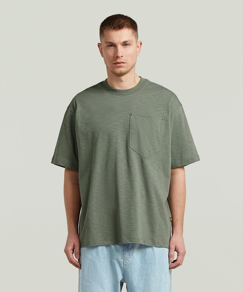 G-STAR(ジースター)の「【Safari Online掲載】Pocket Loose T-Shirt/ポケットディテールスラブルーズTシャツ(Tシャツ/カットソー・メンズ・オフホワイト/グレー系その他/グリーン系その他・X-LARGE/MEDIUM/X-SMALL/LARGE/SMALL)」の3枚目の写真