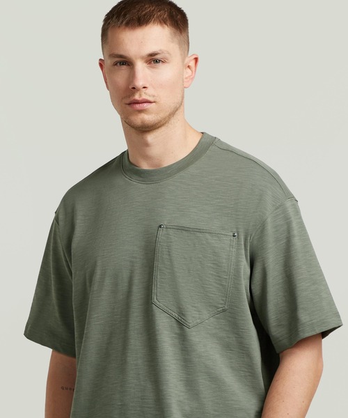 G-STAR(ジースター)の「【Safari Online掲載】Pocket Loose T-Shirt/ポケットディテールスラブルーズTシャツ(Tシャツ/カットソー・メンズ・オフホワイト/グレー系その他/グリーン系その他・X-LARGE/MEDIUM/X-SMALL/LARGE/SMALL)」の17枚目の写真