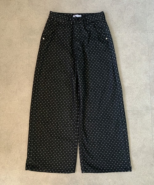 Teem Store(チームストア)の「ドット柄ウエストレースアップワイドデニムパンツ(デニムパンツ・レディース・ブラック・M/S)」の9枚目の写真