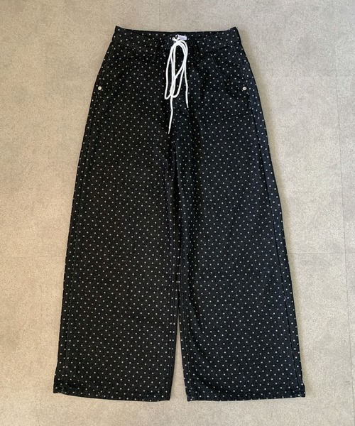 Teem Store(チームストア)の「ドット柄ウエストレースアップワイドデニムパンツ(デニムパンツ・レディース・ブラック・M/S)」の10枚目の写真