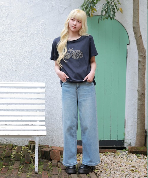 LiLIN(リリン)の「オーシャン モチーフ スタッズ 半袖 プルオーバー(Tシャツ/カットソー・レディース・ネイビー/ホワイト/ライトグレー・FREE)」の19枚目の写真